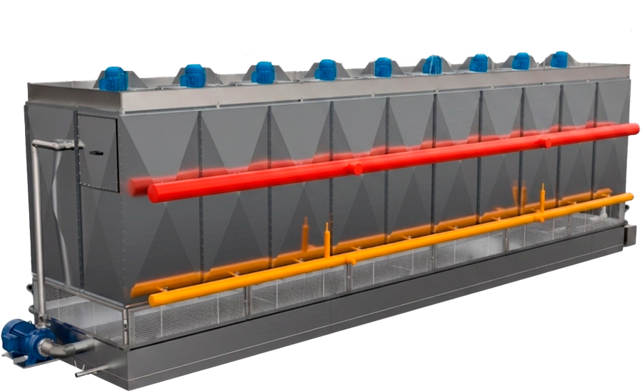 Condensador evaporativo industrial.