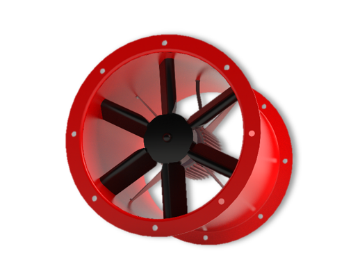 Ventilador axial para ventilação de casa de máquinas.